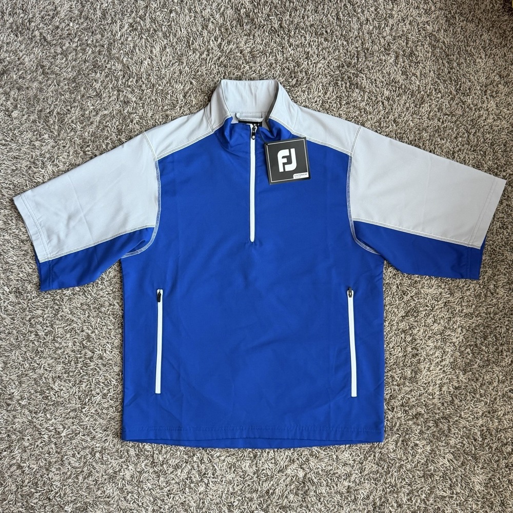 FootJoy Sport SS Wind Shirt Jacket Mens Size Small Blue Loose Stretch NEW
